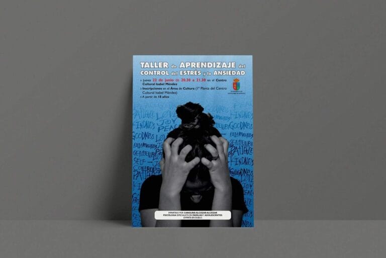 Cartel tel taller de aprendizaje del control del estrés y la ansiedad