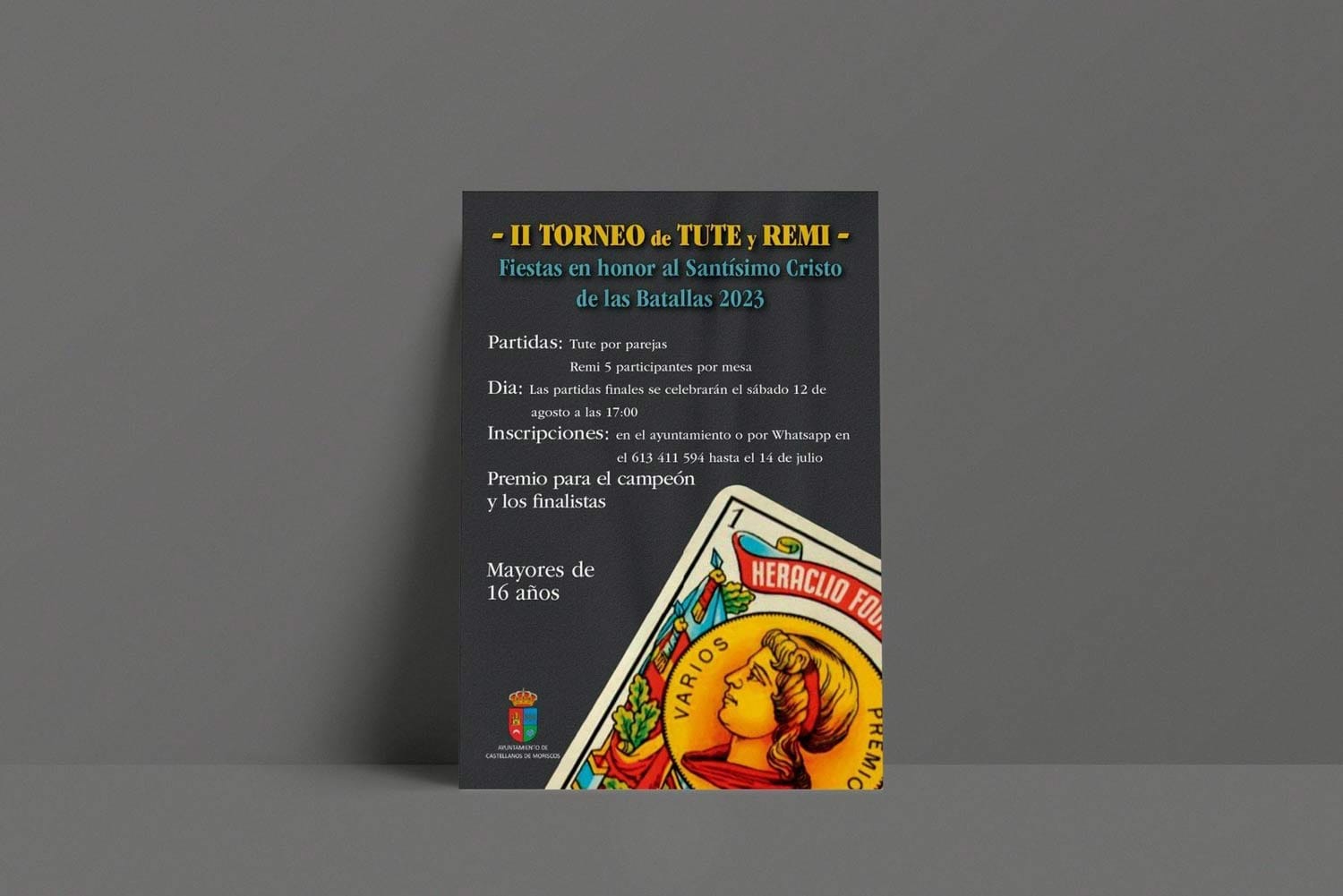 Cartel del II torneo de tute y remi de Castellanos de Moriscos