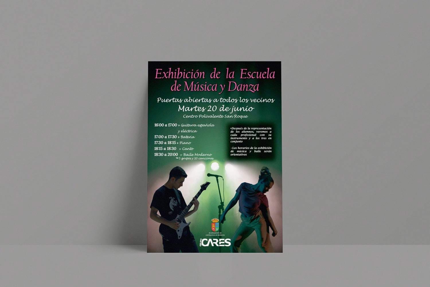 Cartel de una exhibición de la escuela de música y danza de Castellanos de Moriscos