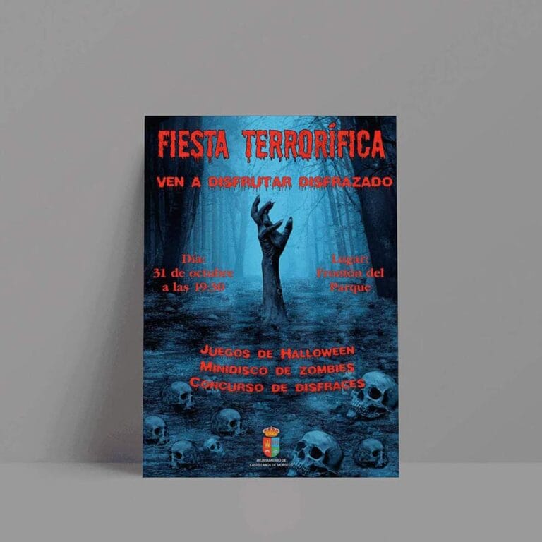 Cartel de halloween del ayuntamiento de Castellanos de Moriscos
