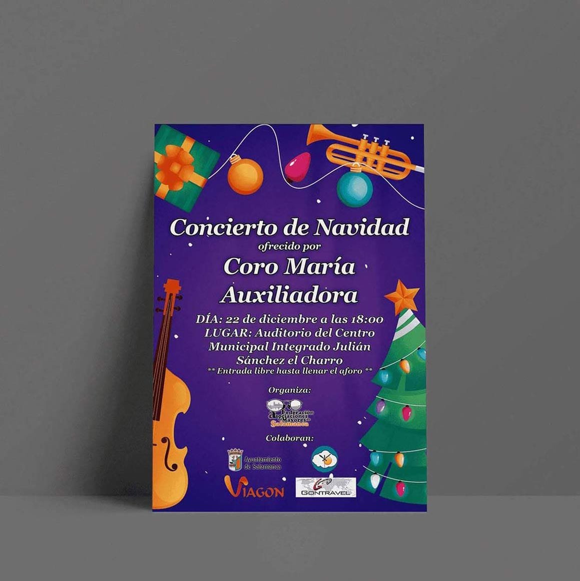Cartel del concierto de navidad del Coro María Auxiliadora