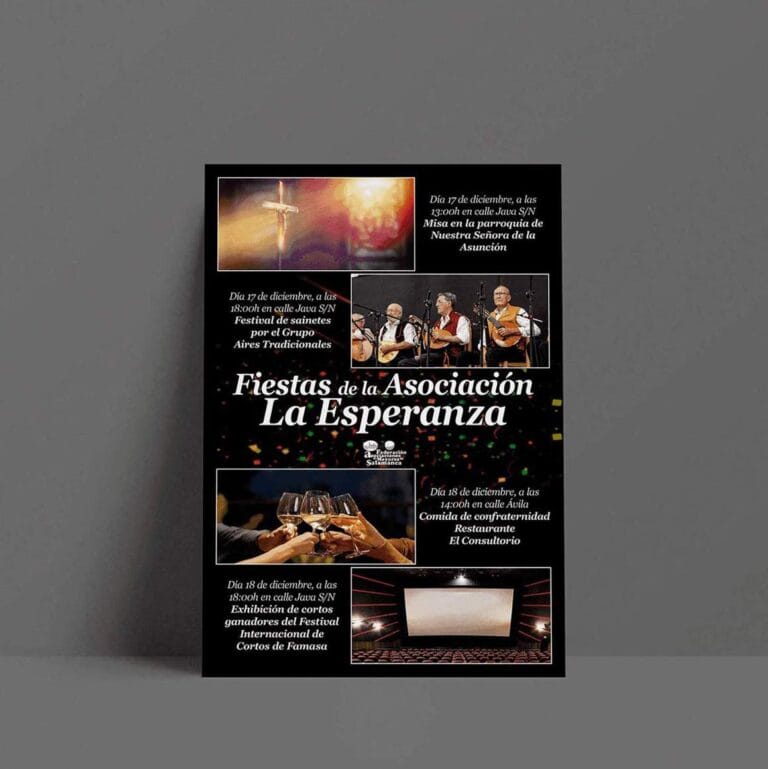 Cartel de los eventos de las fiestas de la asociación la Esperanza