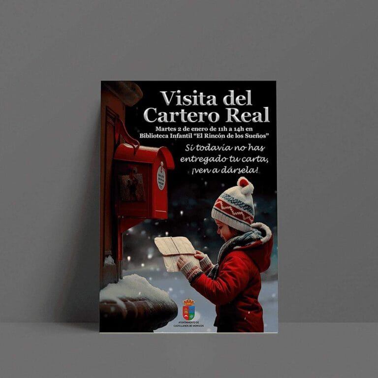 Cartel de la visita del cartero real a Castellanos de Moriscos