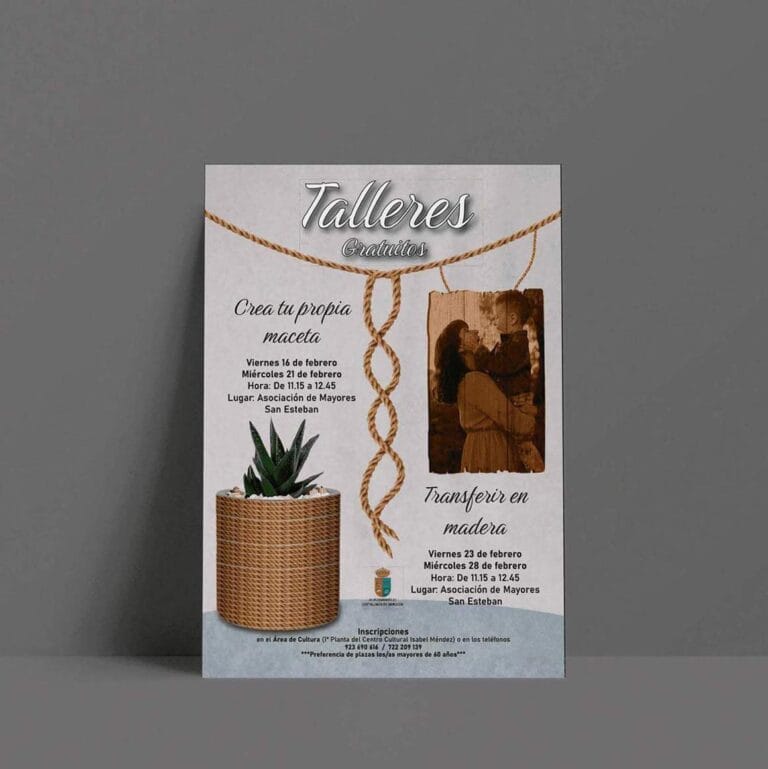 cartel sobre un taller de decoración creativa