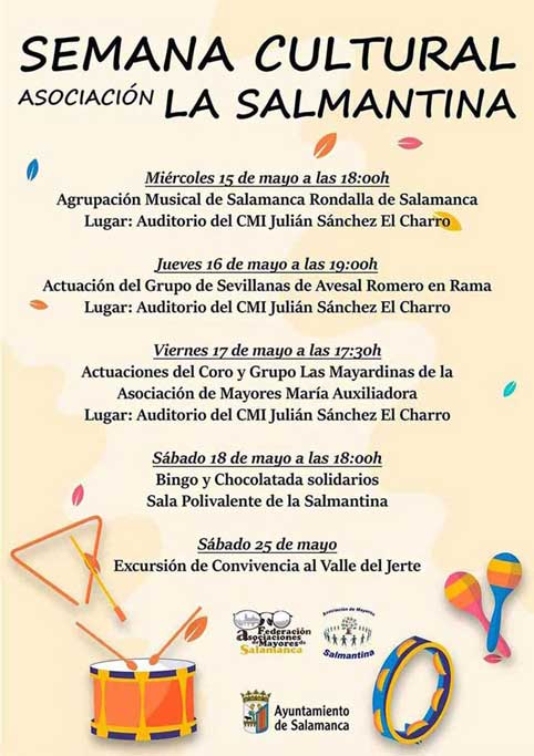 Cartel para la semana cultural de la asociación Salmantina
