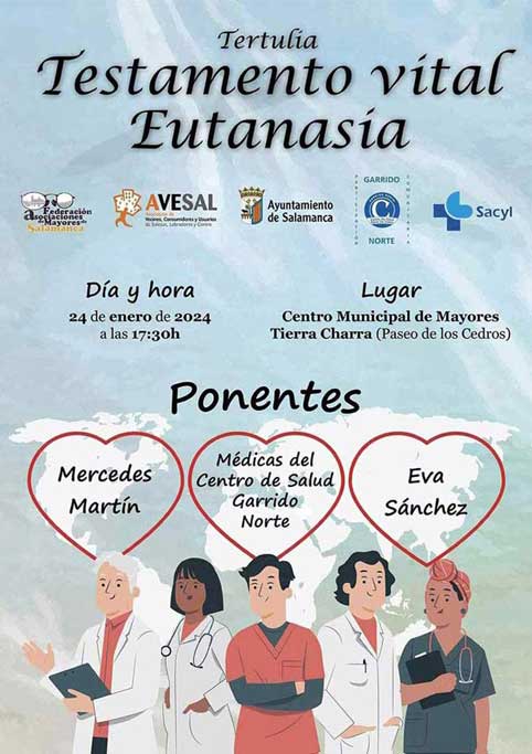 Cartel de las tertulia Testamento Vital y Eutanasia