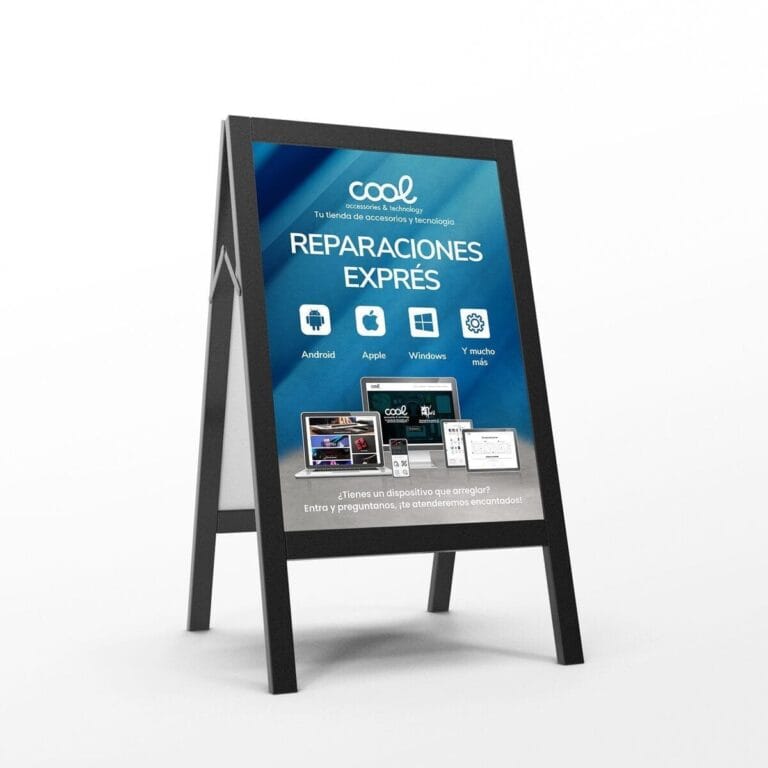 Caballete de publicidad para Cool Accesorios