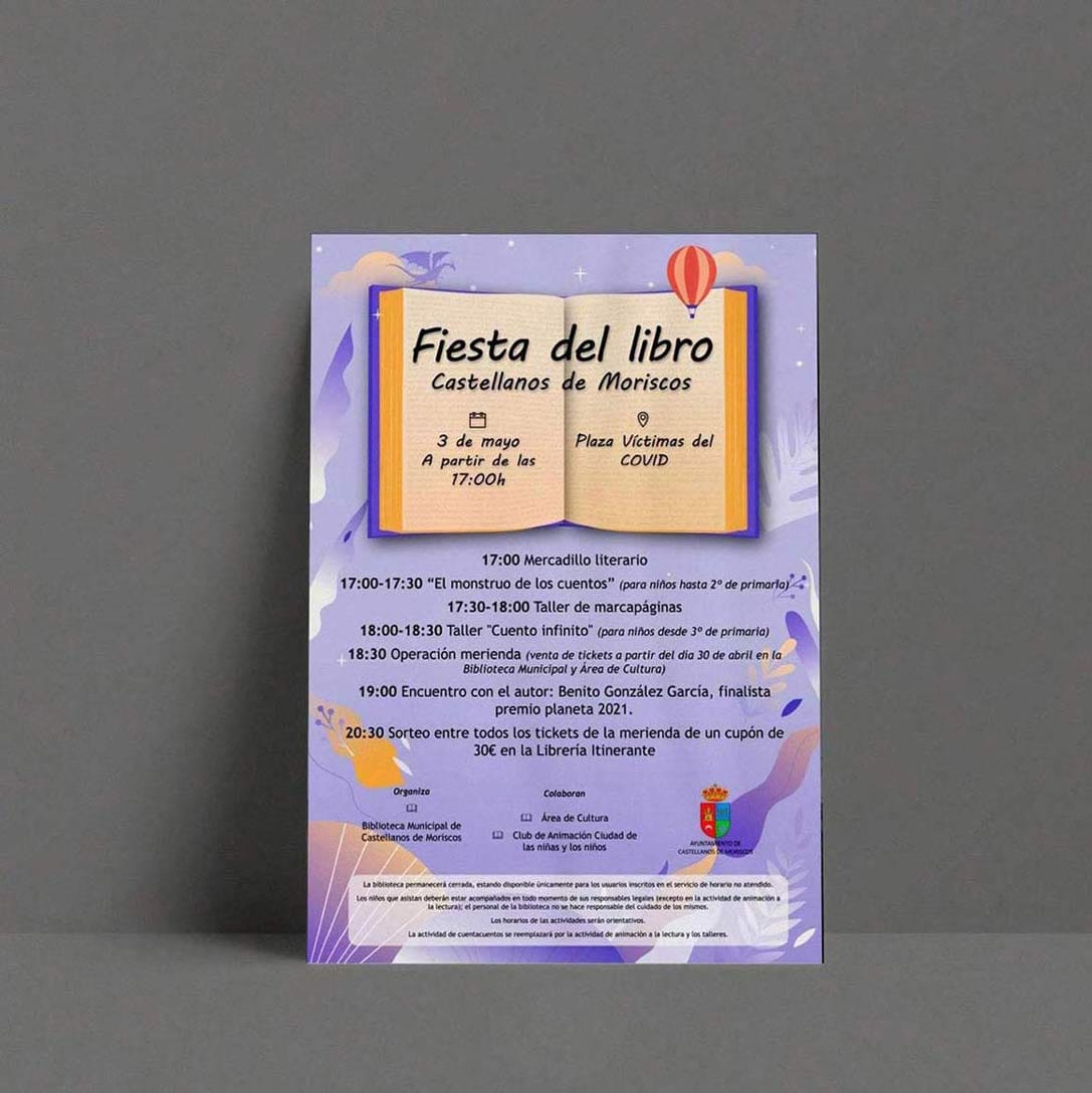 Cartel del día del libro en Castellanos de Moriscos